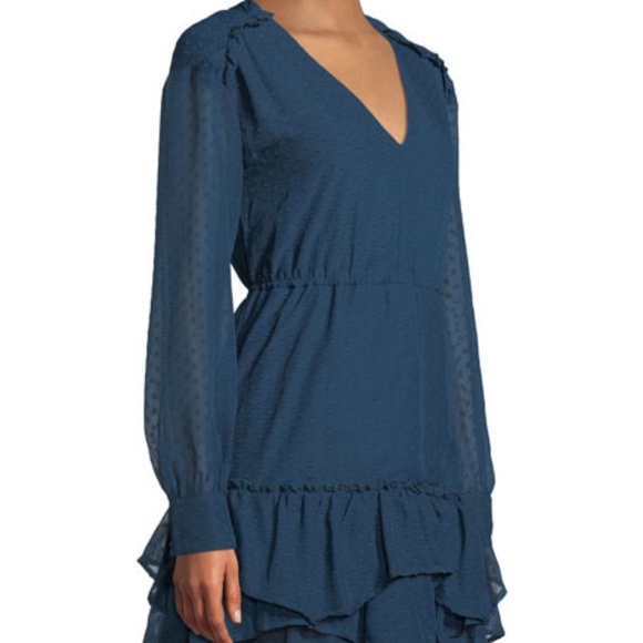 Tiered Ruffle Swiss Dot Fit-and-Flare Dress - Picture 4 of 7